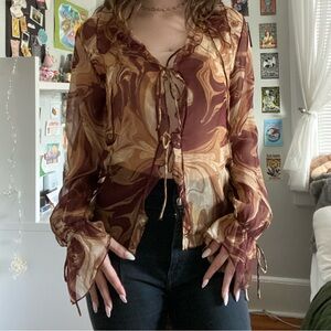 Urban Outfitters Tie Up Blouse